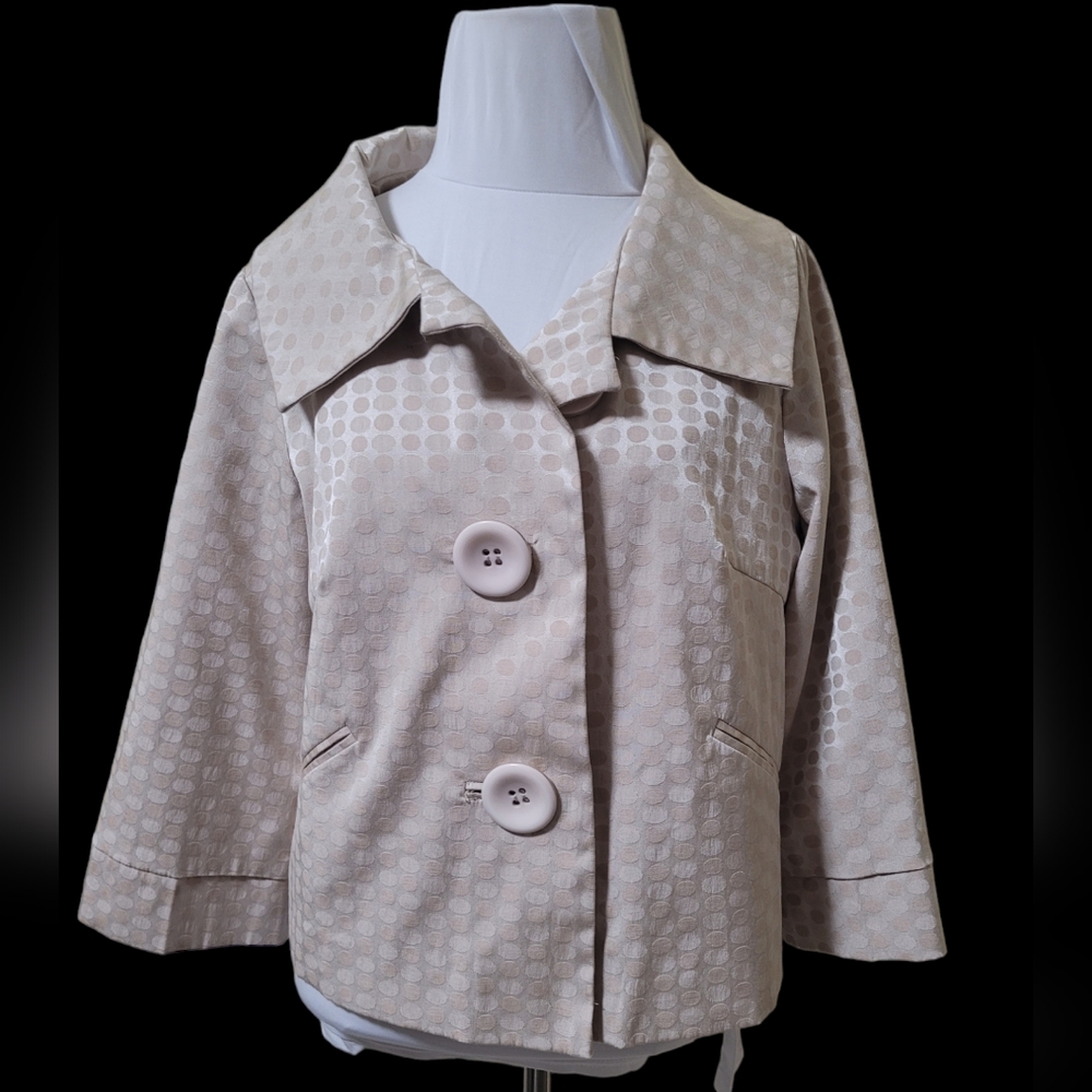 Willi Smith Beige Dot Jacket Blazer,‎ size 8